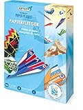 ARTISTA Bastelset Papierflieger, DIY-Kit für Kinder, Kreativset in praktischer Aufbewahrungsbox, Blau