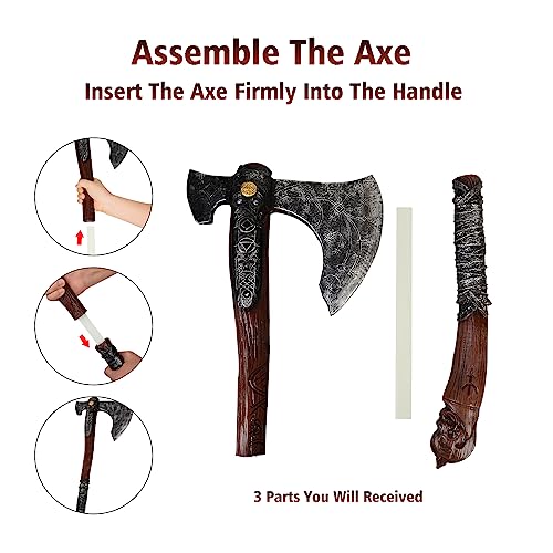CoserWorld 1:1 Replica PU Foam Hammer, Medieval Axes Costume Prop, Halloween Cosplay Weapons4