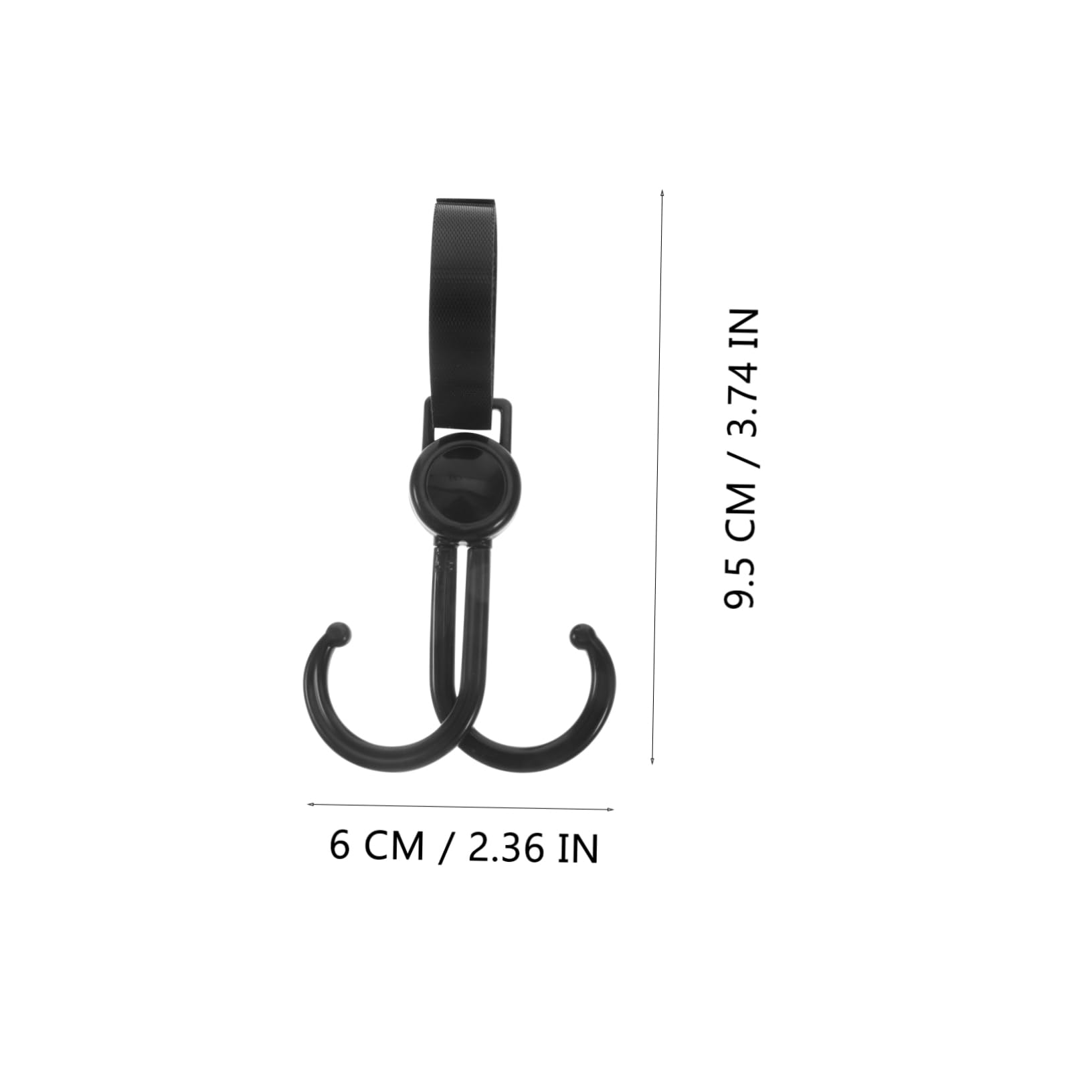 Toyvian Double Hook Hanging Bag Stroller Accessory for Bike Cart Wheelchair Easy to Attach Remove Hooks