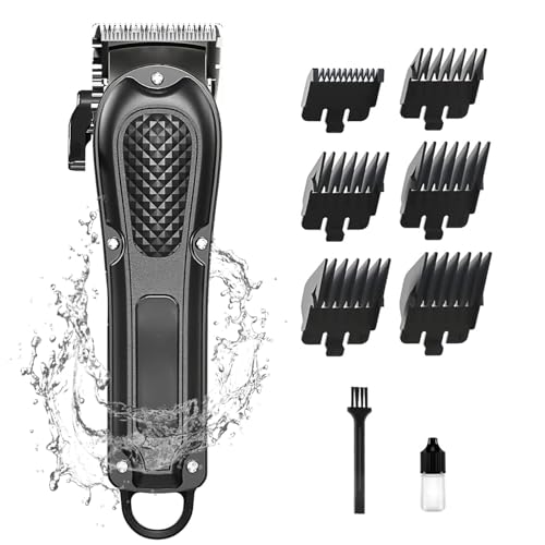 Tondeuse Cheveux Hommes, Tondeuse Barbe Electriques Professionnelle, Sans Fil Rasoir, USB Rechargeable, Silencieuse pour les Enfants et la Famille