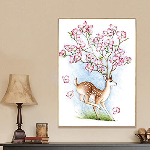 Peinture diamant 5D grand format cerf sika mosaïque strass loisir créatif adulte