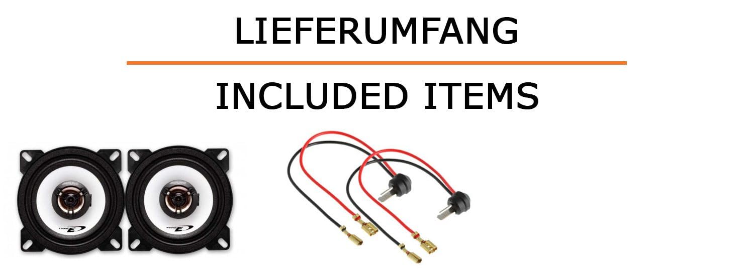Lautsprecher Boxen Einbaupaket für Alpine SXE-1025S kompatibel mit Mercedes 190 W201 vorne | 2X Tief-Mitteltöner mit integriertem Hochtöner 180W MAX