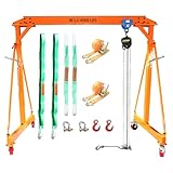 Adjustable Gantry Crane with Hoist and Trolley 4000 LBS, Overall Height Adjustable 7.78~11.04 FT, Shop Crane 2T Hoist Garage Crane