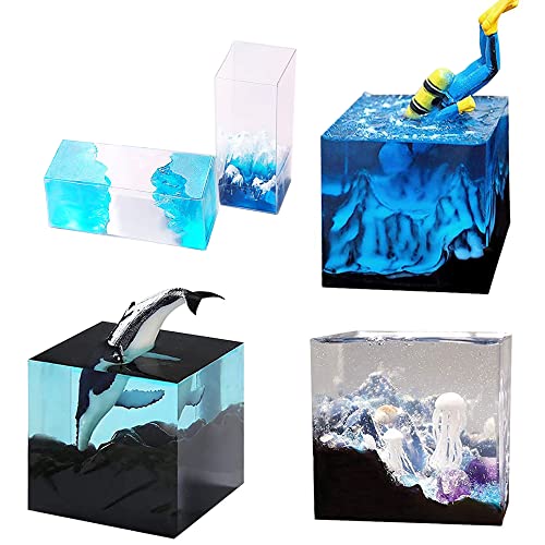 NA Woohome Silicone Mould for Resin, 6 PCS Mountain Peak Resin Moulds Jewelry Casting Mould with 6 PCS Jellyfish Whale Resin Mould Filler for Art Resin Crafts, Home Decoration - Image 4