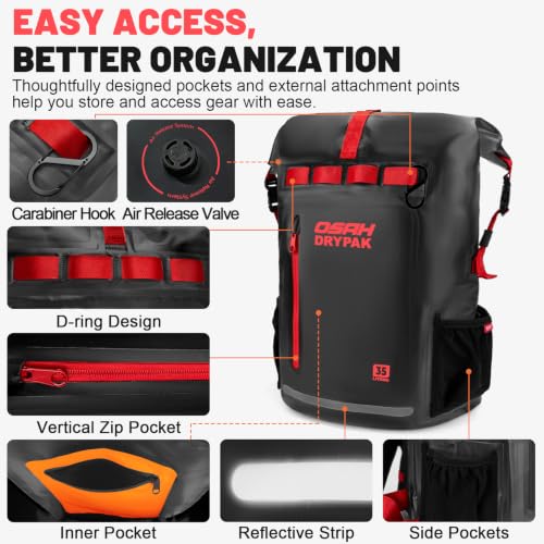 Bolsa seca impermeable mochila 35L, mochila resistente con cierre enrollable miniatura 4