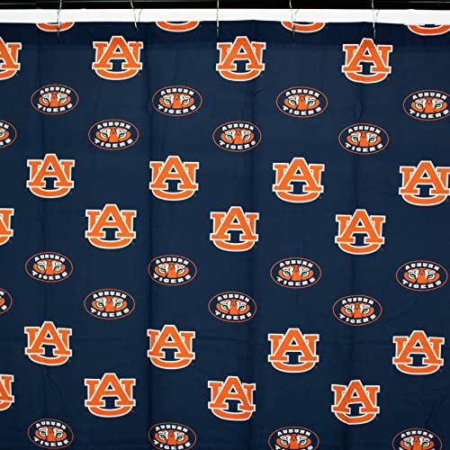 Image of College Covers Everything Comfy Auburn Tigers Bright and Colorful Shower Curtain Cover 70 inch x 72 inch