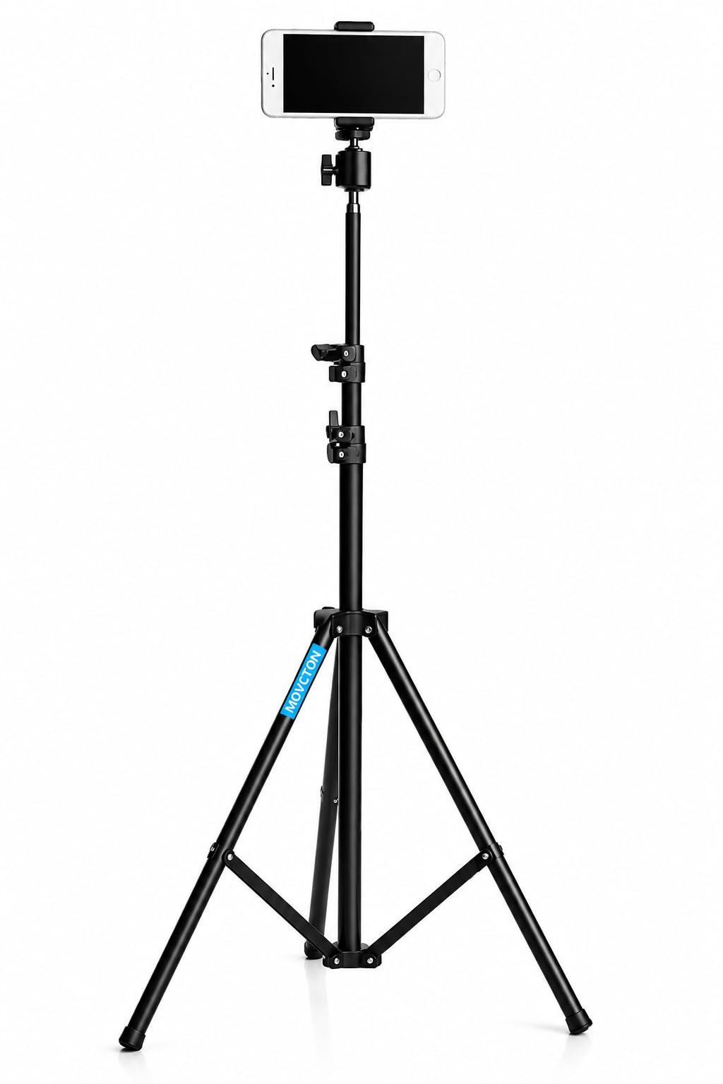 MOVCTON Premium Tripod Stand Lightweight & Portable Portable 7 Feet (84 Inch) Long with Adjustable Mobile Clip Holder for All Mobiles & Cameras Stand for YouTube, Facebook and Instagram
