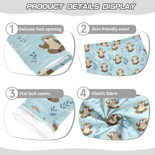 Girls Leggings Soft Toddler Ankle Length Bottoms Cute Otters Kids Dance Yoga Pants 4-10 Years3