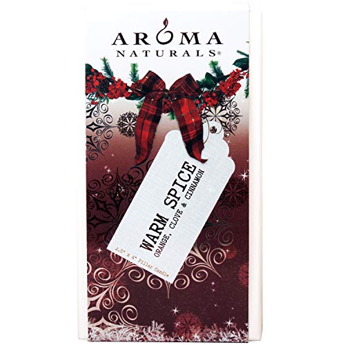 image for Aroma Naturals Holiday Essential Oil Scented Pillar Candle, Orange, Cl