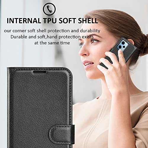Happygor Capa Carteira para Xiaomi Redmi Note 12 Pro 5G, capa de telefone em couro PU com compartime