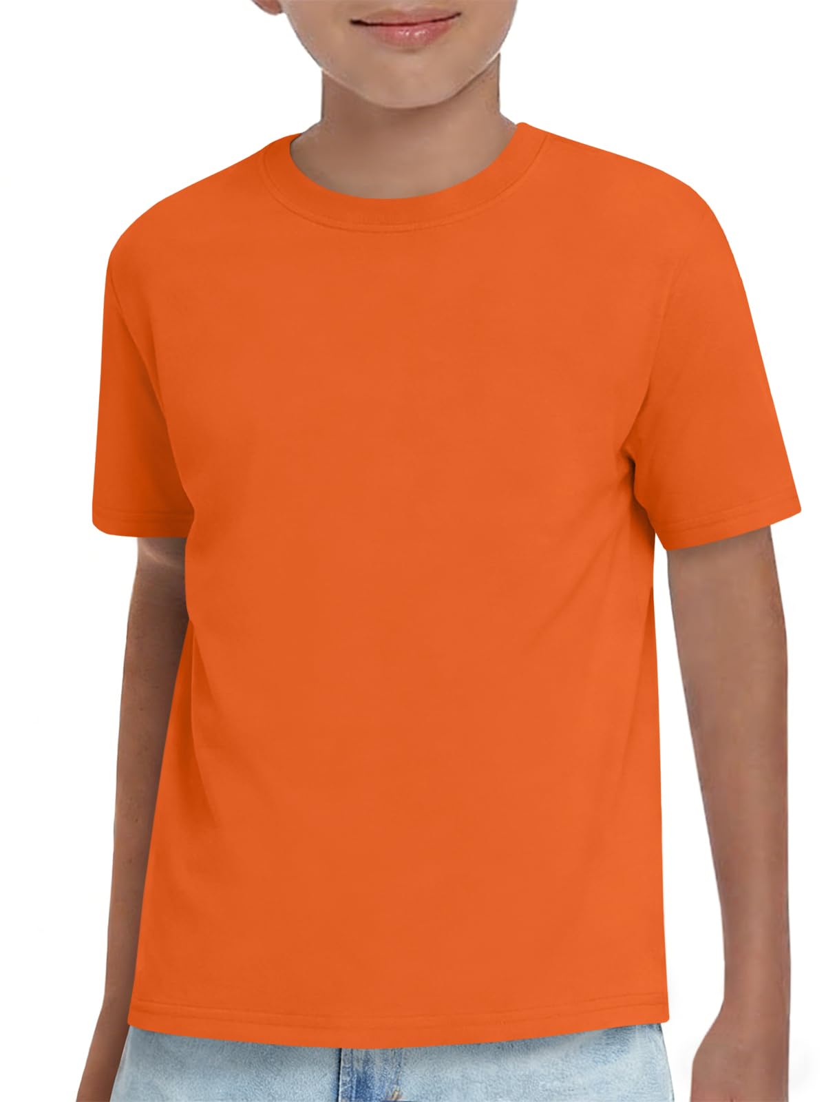 Boys Athletic Short Sleeve T Shirts Kids Summer Workout Tops Crewneck Basic Tee 5-14 Years — view 14