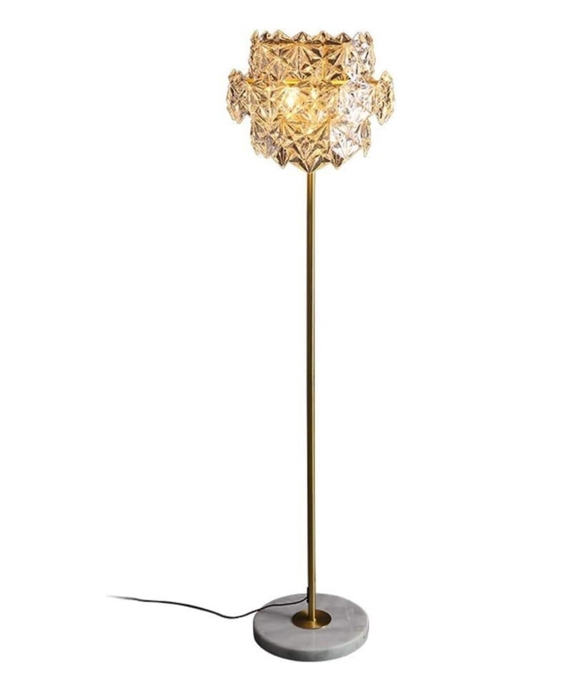 Lámparas de pie modernas para sala de estar con elegante base de mármol y luz acogedora