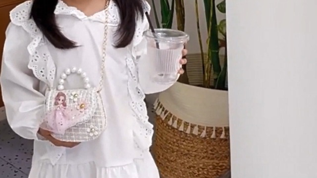 Sac à Main Fille Paillettes Et Nœuds - Bandoulière Réglable - Style Princesse Pour Petites Filles