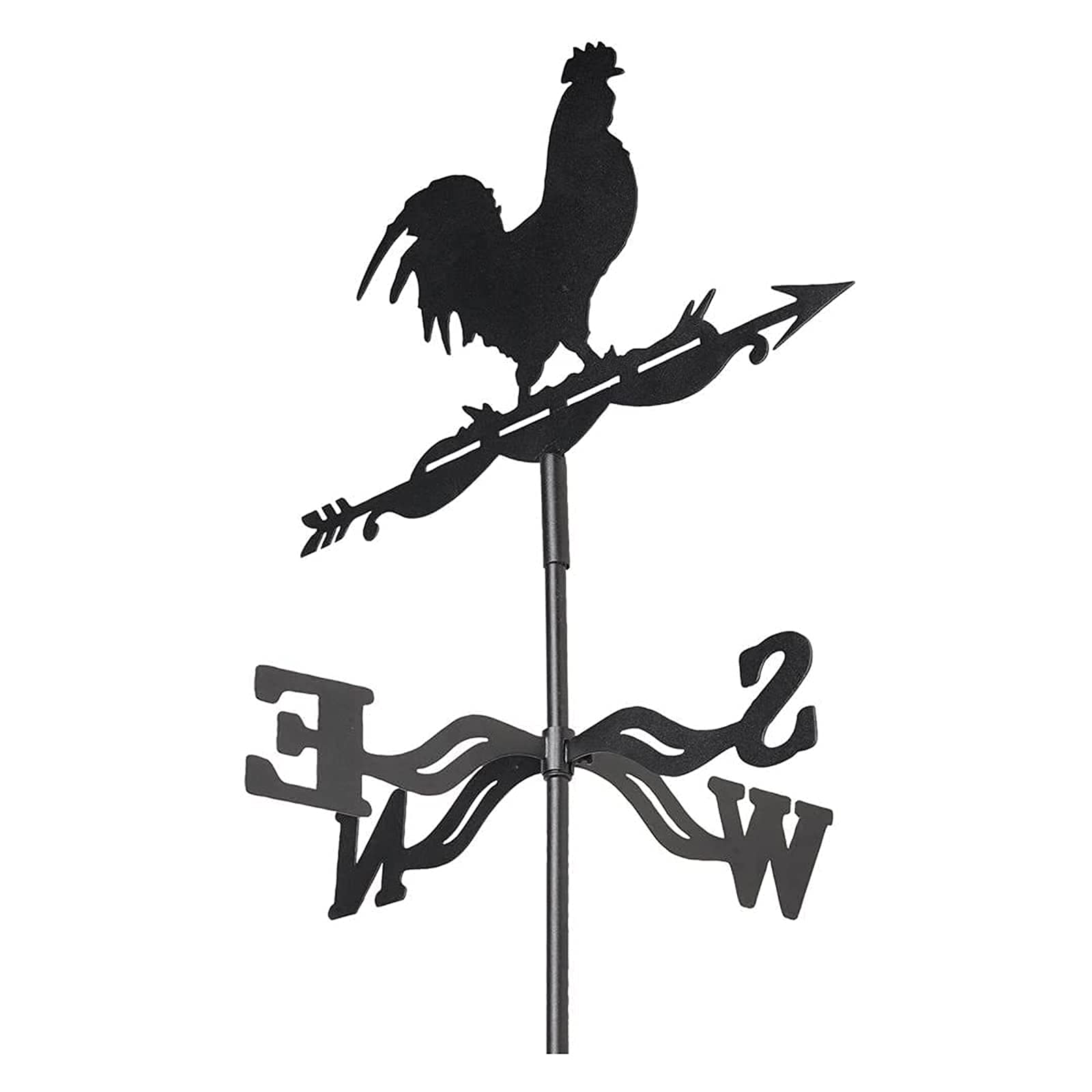 WIQUYBML Classic European Weathervane Farm Scene Garden Stake Weather Vane Wind Direction Indicator Outdoor Metal Bracket- Rooster