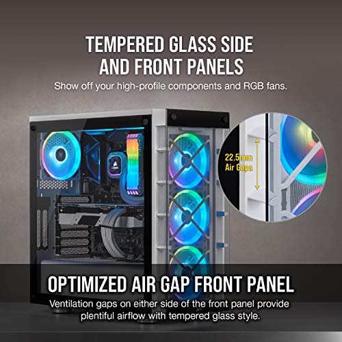 Corsair Midi Tower PC, Blanc, iCUE 465X RGB