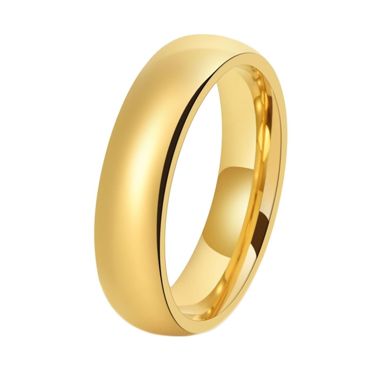 ANAZOZ Anillos Personalizados,Anillo para Hombre Anillos de Compromiso Mujer Acero Inoxidable Redondo Pulido 4/6/8MM Anillo Oro