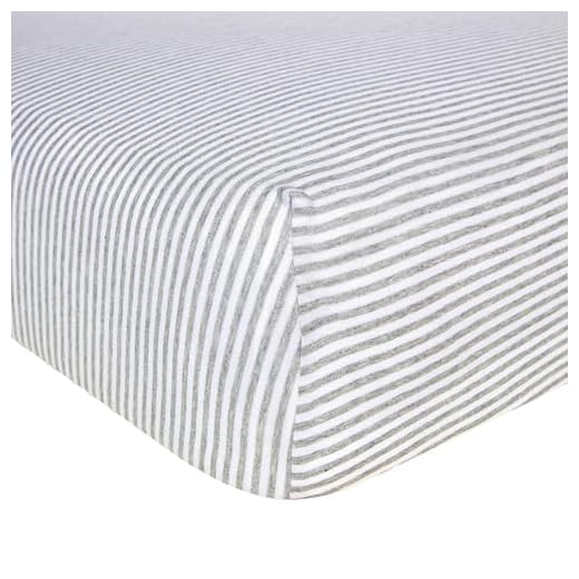 Burt's Bees Baby - Fitted Crib Sheet, Boys & Unisex 100% Organic Cotton Crib Sheet For Standard Crib and Toddler Mattresses (Heather Grey Thin Stripes)