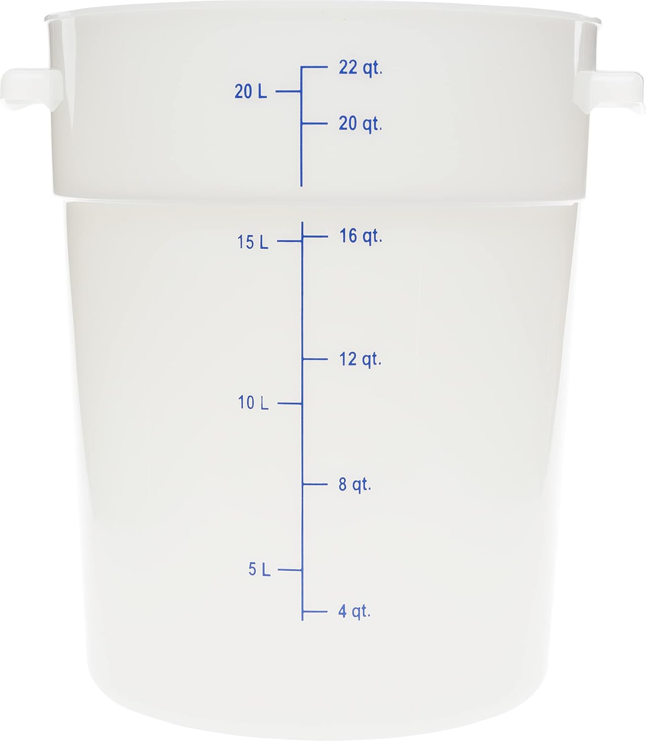 Carlisle FoodService Products Storplus Round Food Storage Container with Stackable Design for Catering, Buffets, Restaurants, Polyethylene (Pe), 22 Quart, White