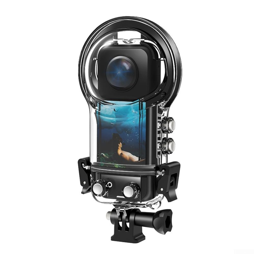 Eawfgtuw Carcasa invisible de buceo para Insta360 X5 50 m, protección con soporte de montaje, accesorio de fotografía subacuática para exploración de cámara de acción