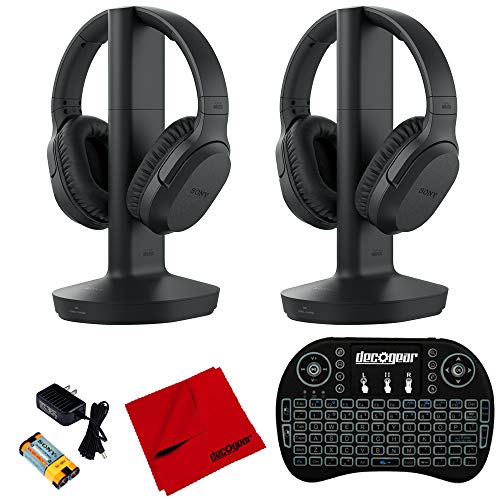 Sony RF400 Wireless Home Theater Headphones (2-Pack) w/Deco Gear Accessories Bundle