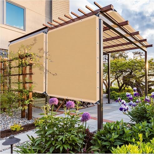 Bâches en maille robuste marron pour ombrage de terrasse et jardin - 8