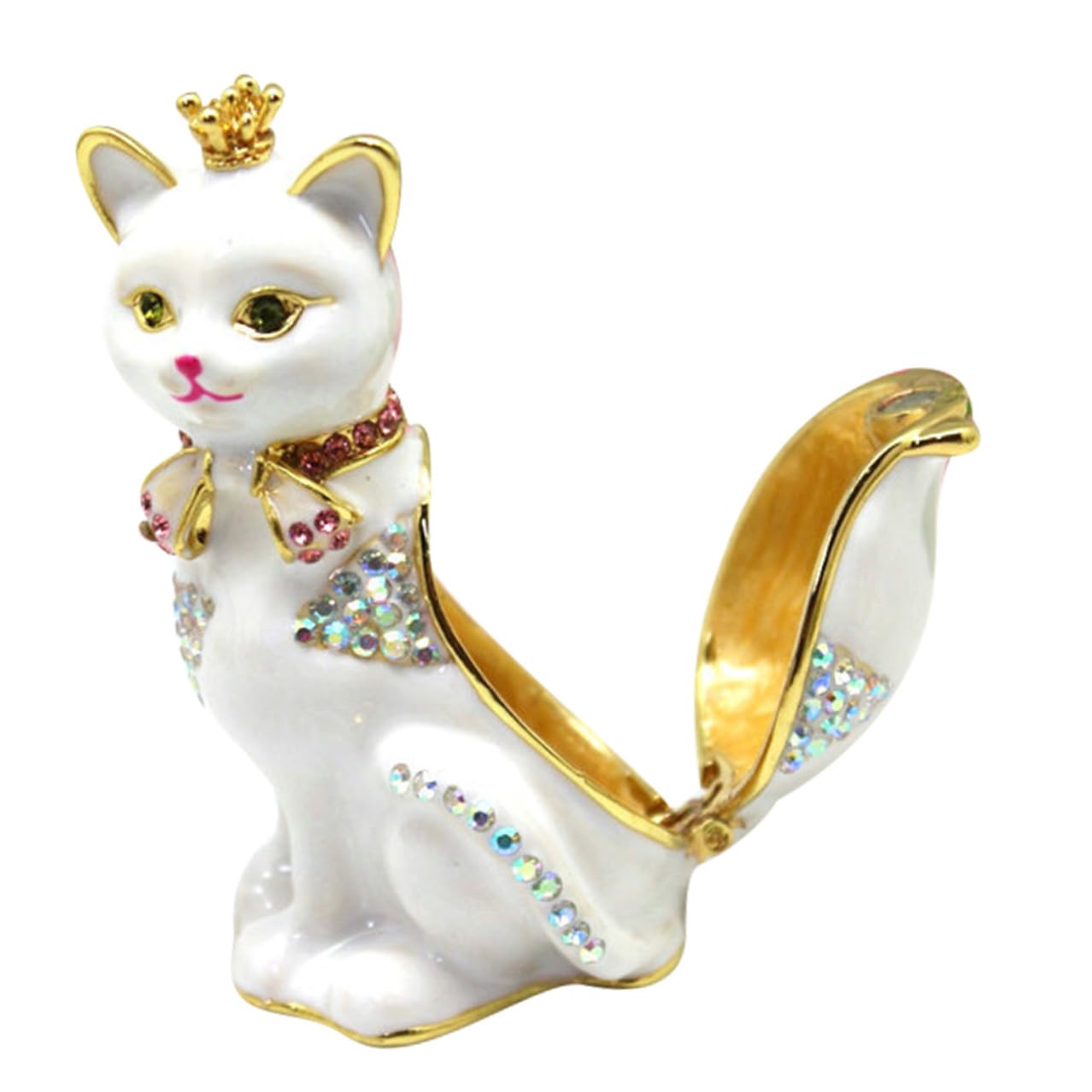 Boîte à bijoux en métal pour table de chevet et déco chambre chat