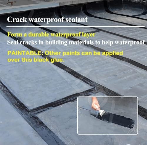 Image of VazzLox Crack Seal Glue 300g with Brush Black Rubber for Waterproofing Glue for Waterproof Roof Leakage Crack Seal Glue Roof Water Leakage Solution Water Proof Glue for Tile Wall