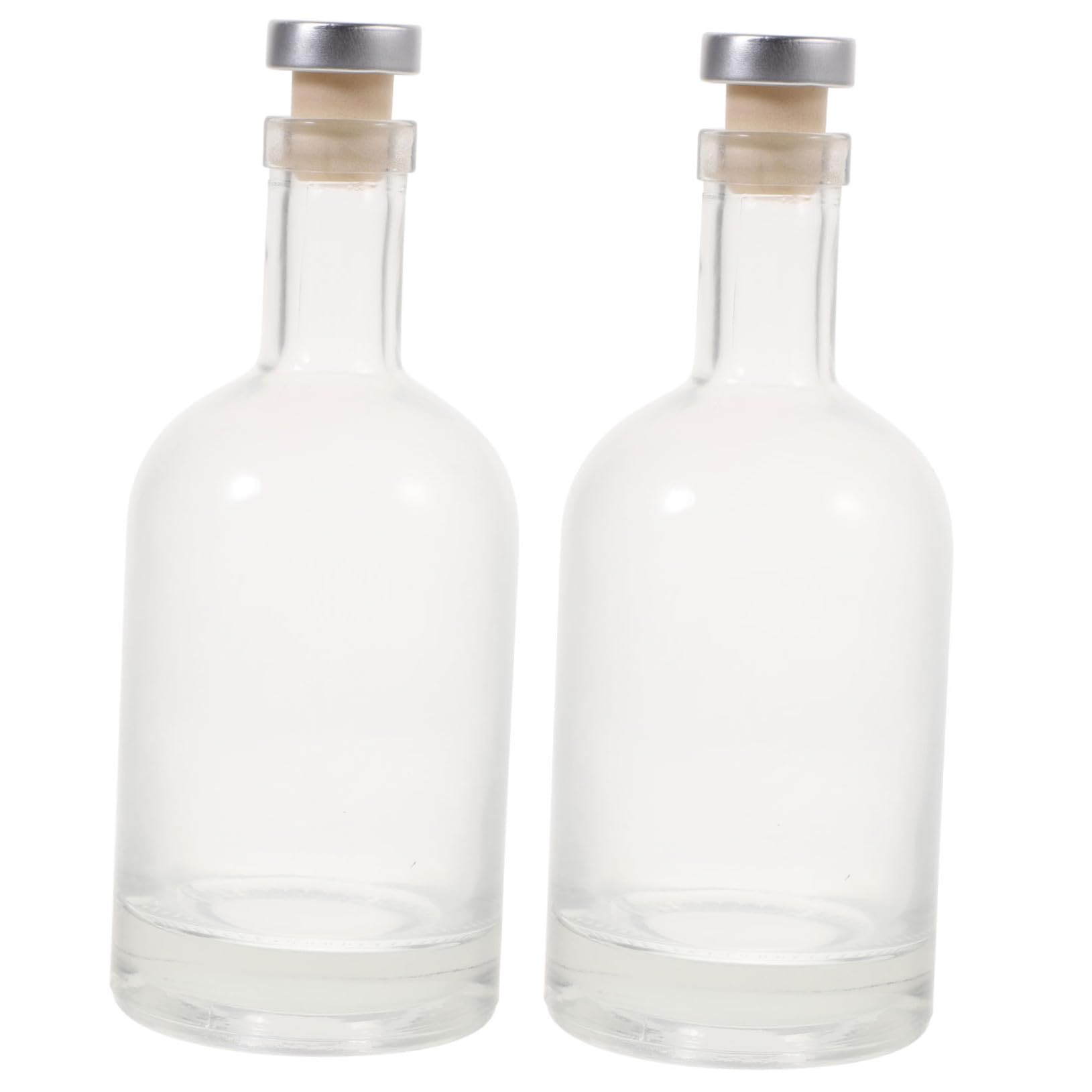 2 Stück-pack Dickwandige Wodkaflaschen aus Glas 375ml, Transparent | Breite Öffnung, Rutschfester Boden mit Schraubstruktur, für Club und Zuhause Zufällige Farbe