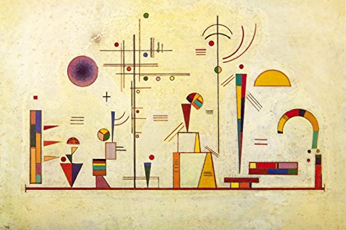 1art1 Wassily Kandinsky Poster Ernst Und Spaß, 1930 Bilder Leinwand-Bild Auf Keilrahmen | XXL-Wandbild Poster Kunstdruck Als Leinwandbild 120x80 cm