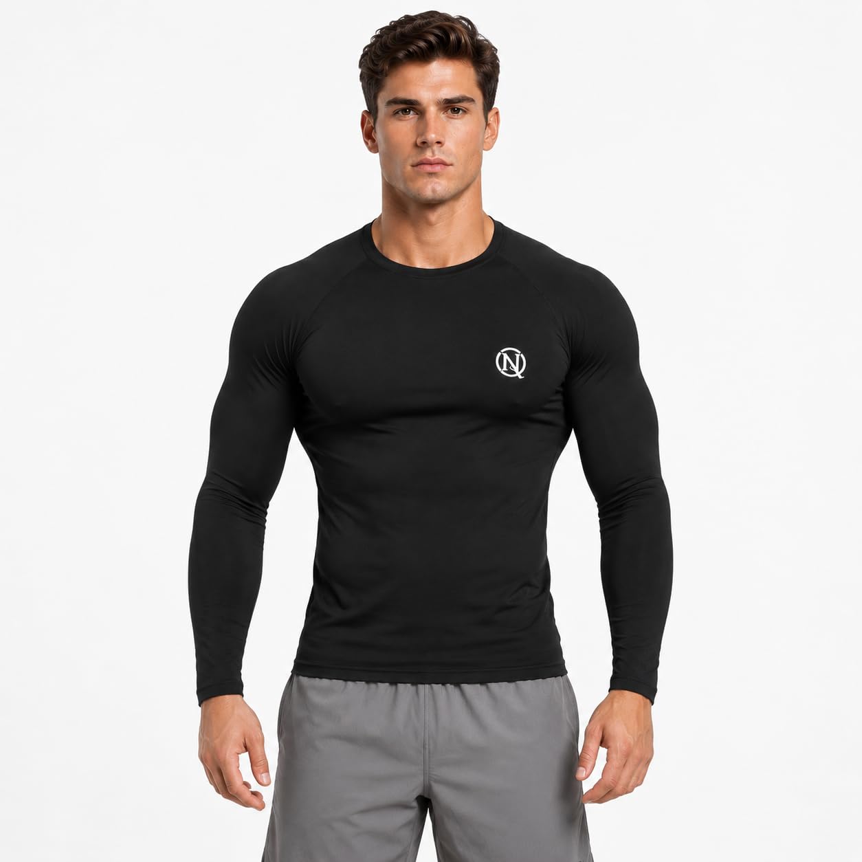 NEVER QUIT Men's Compression T-Shirt for Gym Workout | Plain Black | Full Sleeve | Pack of 1 & 2-picture-10