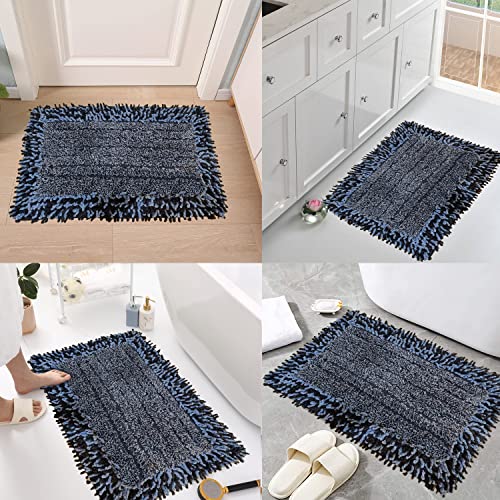 Image of Door Mats for Home | Door Mats for Home Entrance | Door Mat for Bathroom| Soft & Super Absorbent Mats for Shower | Washable, Non-Slip & Quick-Drying Mats (Pack of 2) (Gay & Blue)