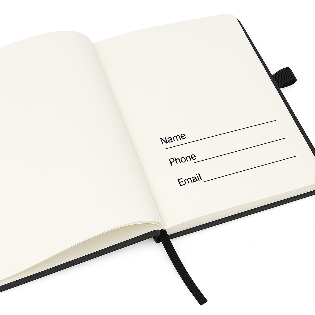 A5 Dotted Notebook 192 Pages - Soft Feel Hardcover Writing Notebook with Elastic Closure, Pen Holder & Ribbon Marker - Image 4