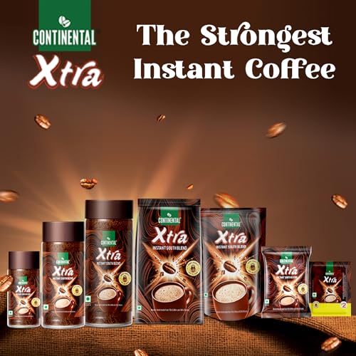 Image of Continental Xtra Instant Coffee Sachets | 192 Sachets |‎ 70% Coffee - 30% Chicory | South Blend Instant Coffee | Medium Roast | Premium Blend of Arabica & Robusta | Rich Aromatic Coffee | Makes 192 Cups