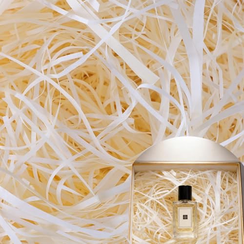 Nasxkji 250g Füllmaterial Geschenk Hellchampagner Verpackungsmaterial Füllmaterial Raffia Deko Stroh für Geburtstag Jahrestag Abschlussfeier Neujahr Geschenk DIY Dekorations
