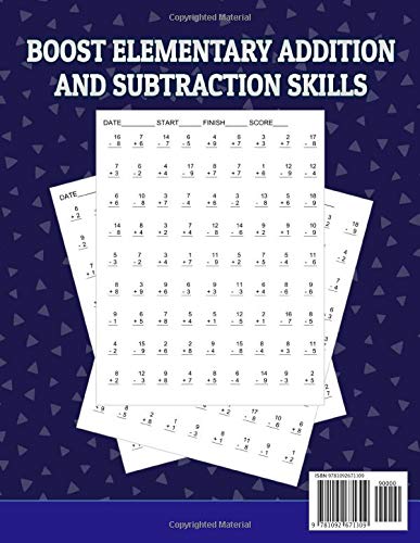 100 Math Drills For 1st Grade Timed Test: Addition and Subtraction Problem worksheets for daily practice - Reproducible with Answer Key (Grade 1 Math Workbooks Addition and Subtraction) - Image 2