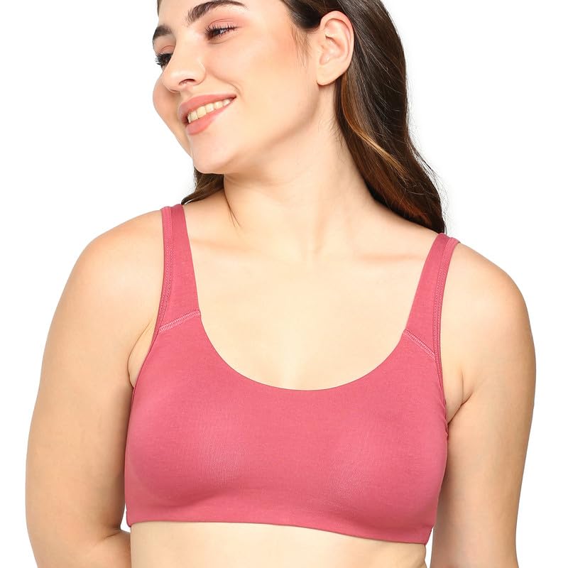 Image of BLOSSOM Women's Anti- Microbial Treated Fabric Double-Layered Cups, Keyhole Back Design, and Easy Slip-On Everyday Bra Aesthetic Bra