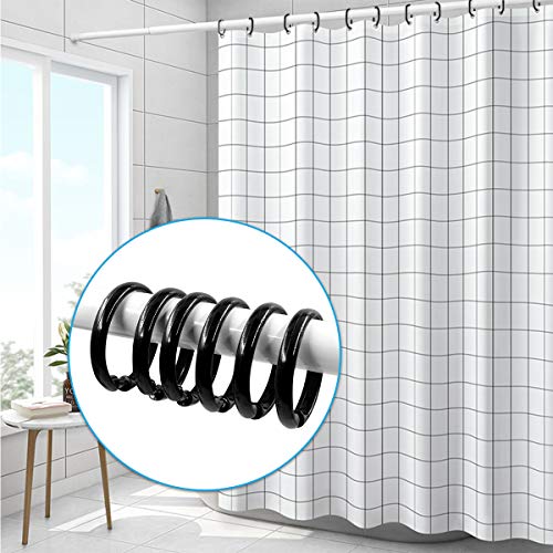 Qulable 12 Packs Circular Shower Curtain Rings, Plastic Curtain O Rings Hooks for Bathroom, Glide Easily on Bathroom Shower Rod - Thumbnail 3