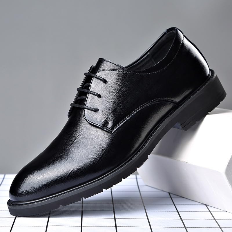Uniform Men's Oxford Dress Shoes French Leather Lace Up Round Toe Working Low Top Shoe2