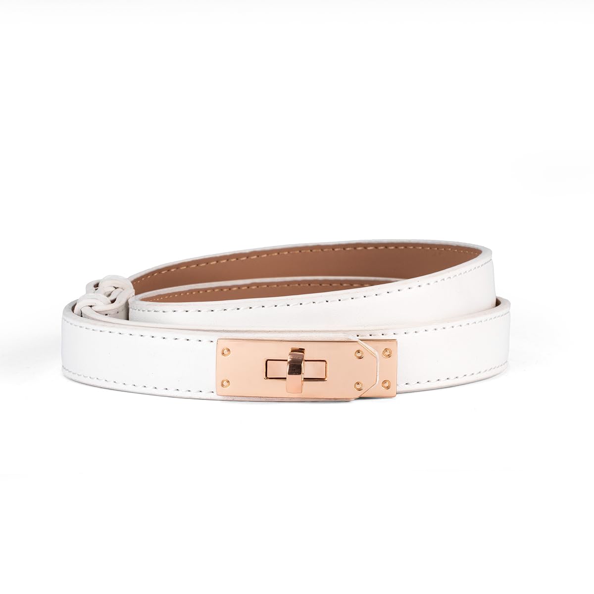 SYMOL Cintura in Pelle Donna Classica Regolabile Cinturino Metallo in Vita Alta Sottile 2CM Cinture per Jeans Pantaloni Cappotto.