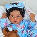 SCOM Lifelike Reborn Black Girl - 20 Inch African American Newborn Baby Girl, Real Life Baby Dolls with Weighted Soft Cloth Body for Kids Age 3 +
