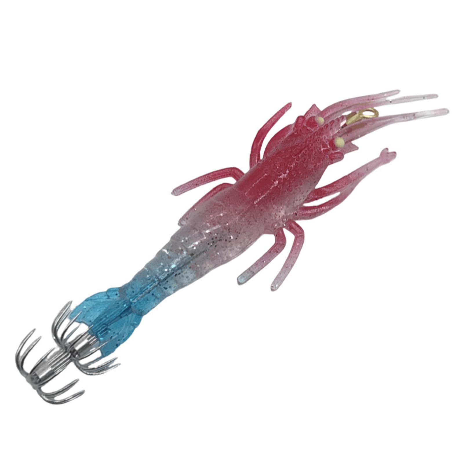 Juego de Anzuelos de Calamar Luminosos, Firmes y Fuertes para Pesca Nocturna, Señuelo de Camarón Brillante de PVC, 5 uds. Señuelos de Pesca de Pulpo de Sepia para Agua Dulce o Salada