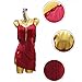 ONUYGCFH Women's Latin Dance Dresses with Layered Tassels Professional Salsa Competition Costume Suspenders Tango Dancewear,Red,XL