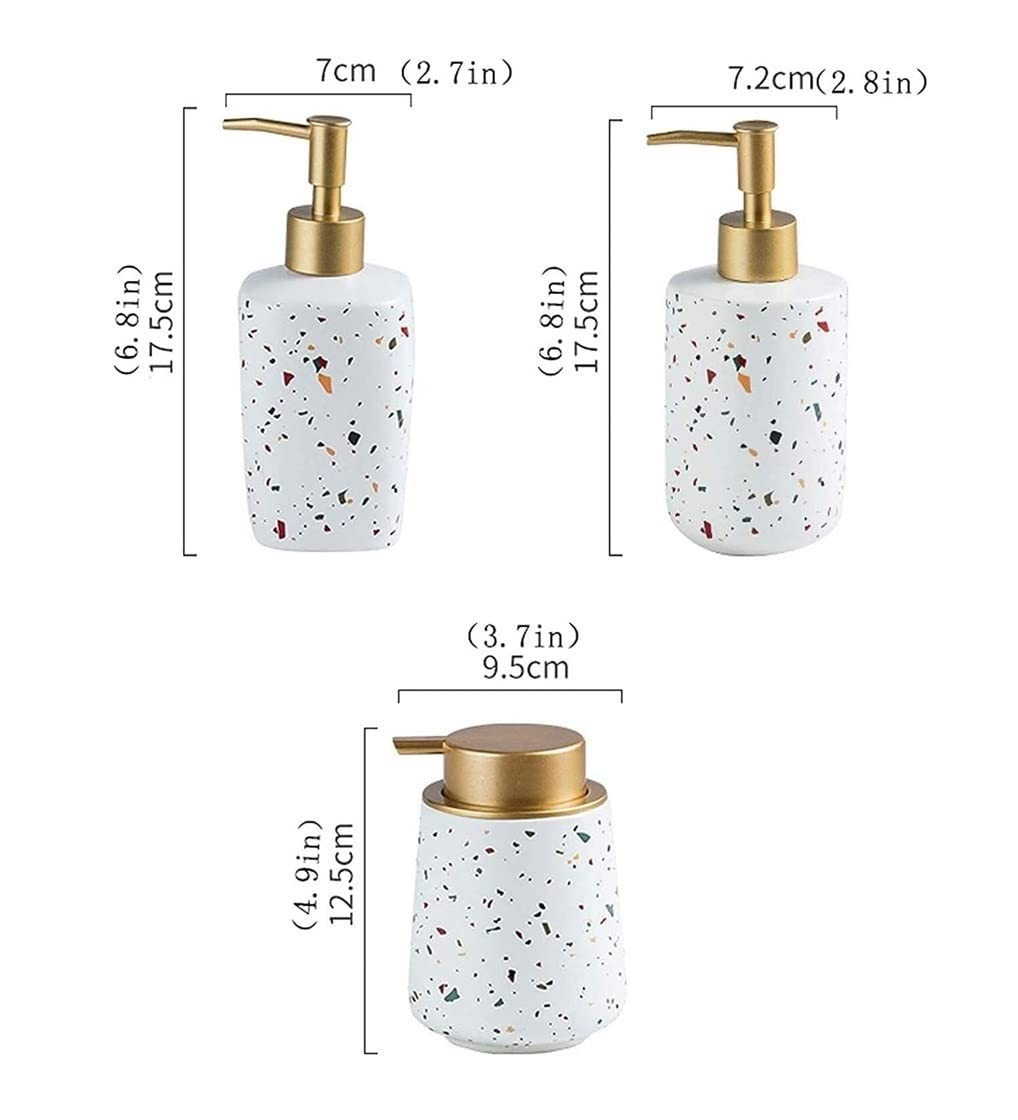 Dozownik do Mydła Dozownik Mydła Ceramicznego Do Blatu Kuchennego W Łazience, Płynie Dekoracji Kuchni(400ml)