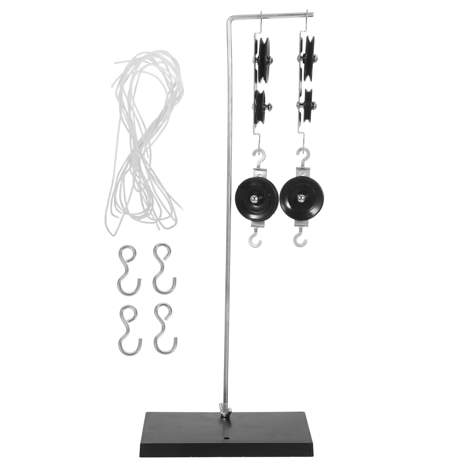 PRETYZOOM 5 Juegos Kit de Poleas para Experimentos Escolares con Base Galvanizada Estable Sistema de Poleas Sencillo y Doble para Enseñanza de Física y Análisis de Fuerzas Aulas