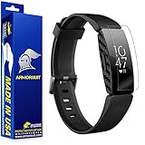 ArmorSuit Black Carbon Fiber Vinyl Skin + HD Clear Screen Protector for Fitbit Inspire HR/Fitbit Inspire (2019 Release) Anti-Bubble Film - Made in USA