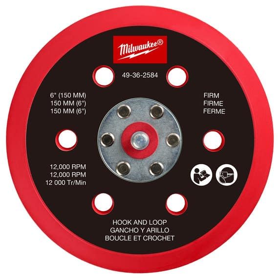 Milwaukee Electric - 6 INCH Hook and Loop Sander Backing PAD - Firm