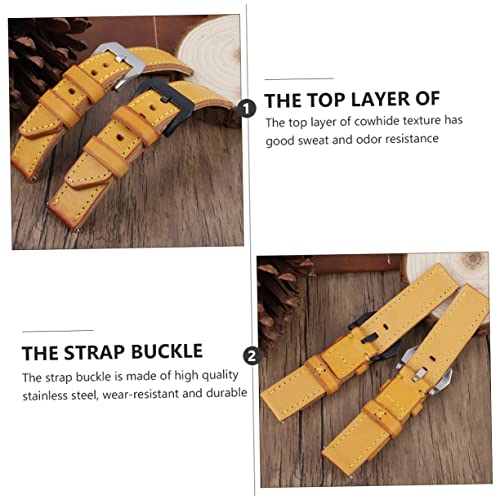 Correa de reloj de cuero para reemplazo de reloj con pulsera de de vaca unisex resistente 3