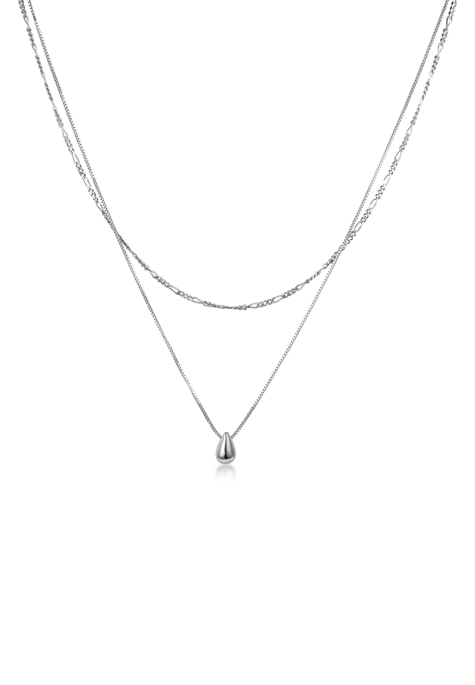 Halskette Silber 925 Layer Kette Tropfen Damen Schmuck Geschenke für Frauen