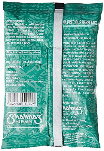 Image of Shahnaz Husain Henna Precious Herb Mix, 100g (Combo Pack 3) (Pack of 2), Black