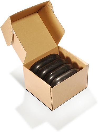 Master Massage Paquete de 4 piezas de 4.6 x 3 x 1.2 pulgadas, extra X - grande de piedra de lava de basalto negro ovalado (ABCD)